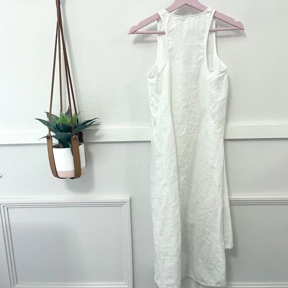 Calypso St.Barth 100% Linen Beach Dress / Swim Cover In White Size XS - Picture 6 of 6